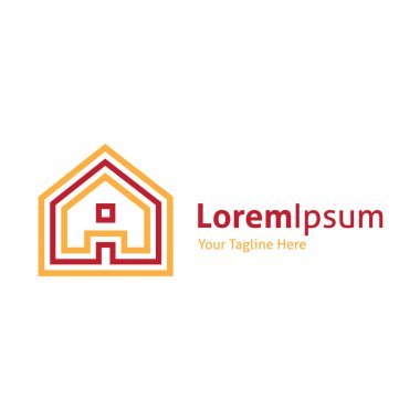 Evi projeksiyon gayrimenkul vektör logo simge