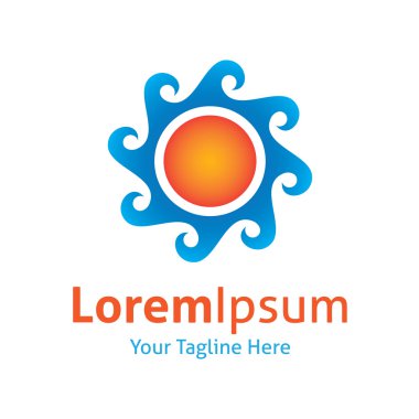 Yaz deniz güneş deneyim Seyahat Dünya vektör logo simge