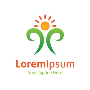 güçlü doğa yeşil adam sağlıklı vektör logo simge