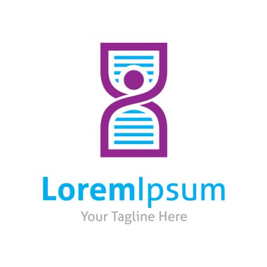 kum saati cam dna gen kodu zincir vektör logo simge