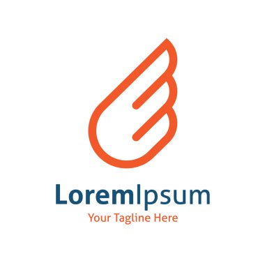 Turuncu basit kanat logo vektör logo simge