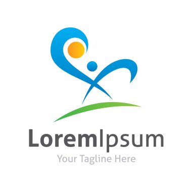 carpe diem mutlu adam sarı top vektör logo simge holding