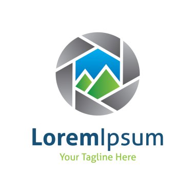 doğa ile focus kamera objektif vektör logo simge yakalama