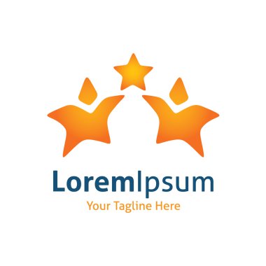 nihai mükemmellik şekil 3 yıldızlı vektör logo simge