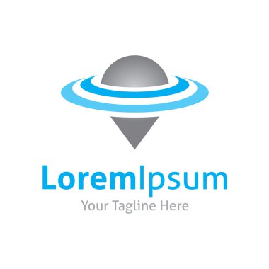 spin 3d konum belirleyici konuma dalga salınım desen vektör logo simge