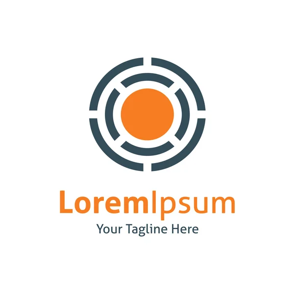 Kern Labyrinth Auge Technologie Vektor Logo Symbol — Stockvektor