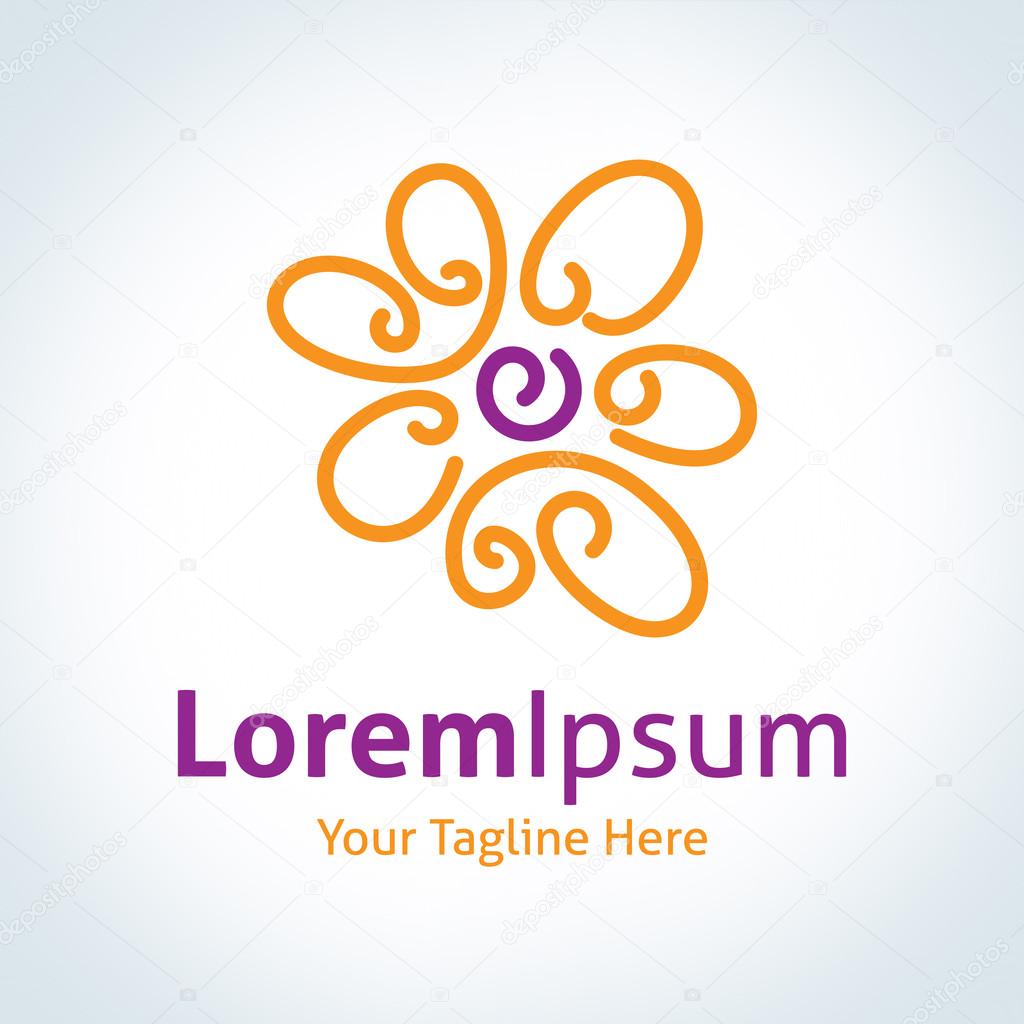 Flower nature beauty symbol vector logo icon