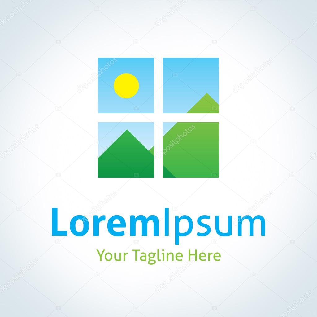 Window of opportunity beautiful nature landscape vector logo icon