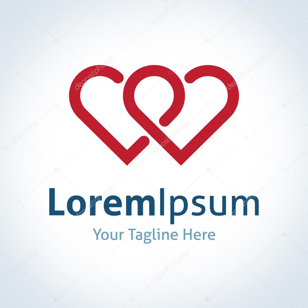 Love bond is strong force vector logo icon