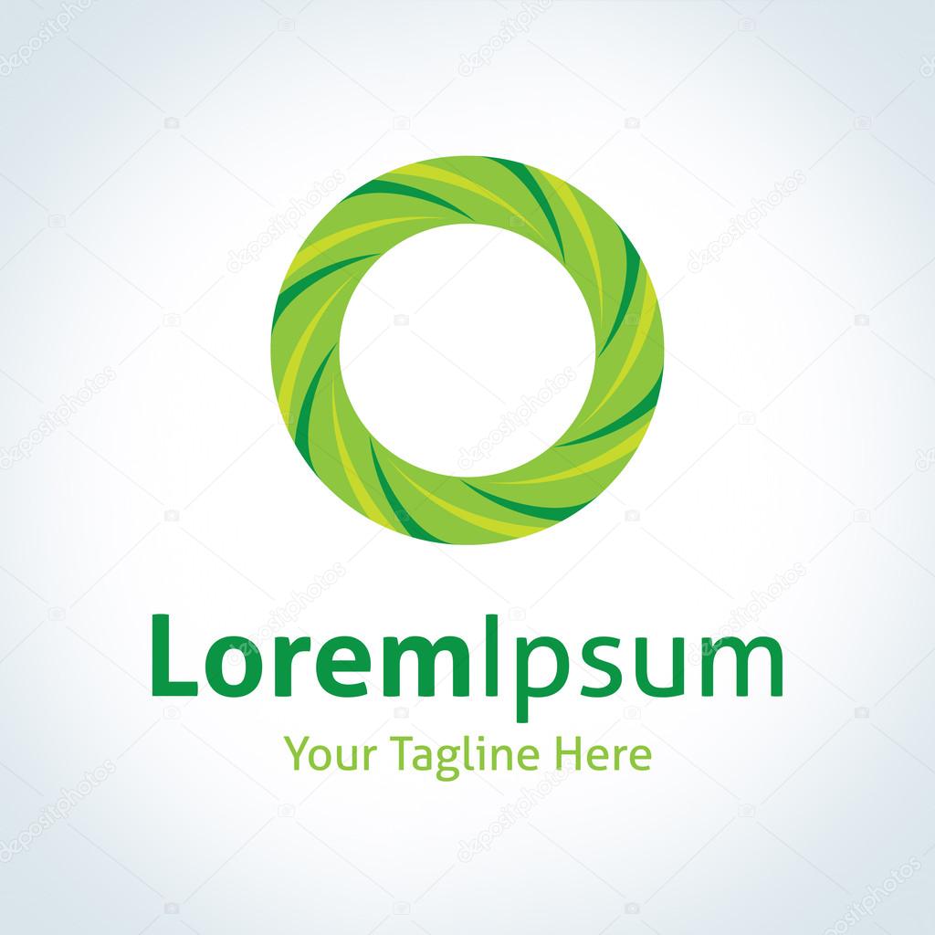 Green nature circle loop forest swirl vector logo icon