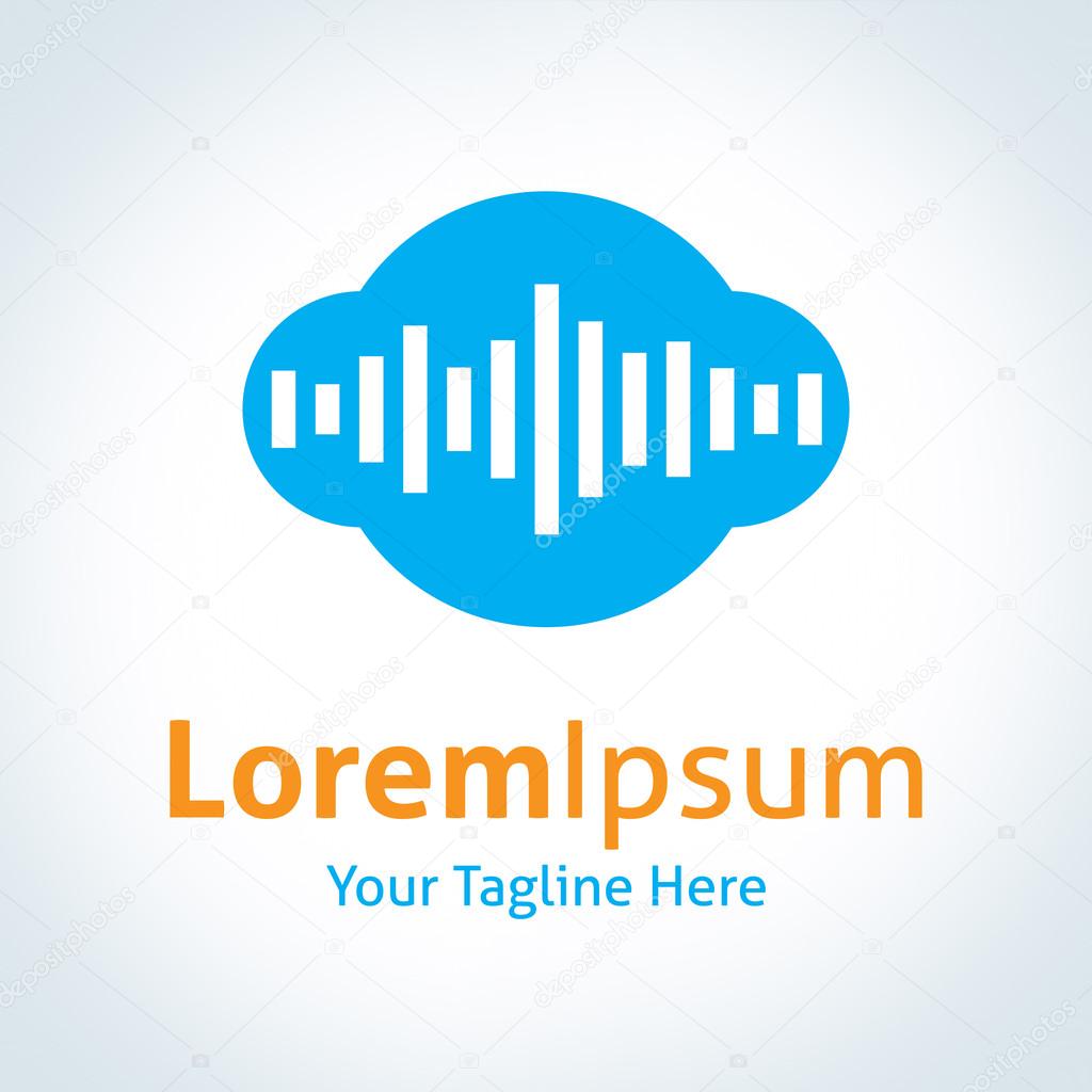 Bar sheet volume music strength cloud system vector logo icon