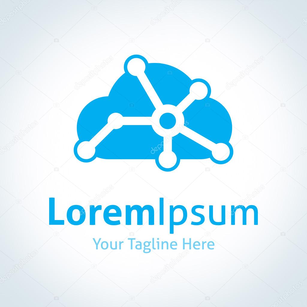 Cloud smart system networking connection integration vector logo icon