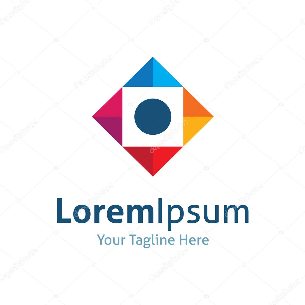 Abstract creation geometry center dot vector logo icon