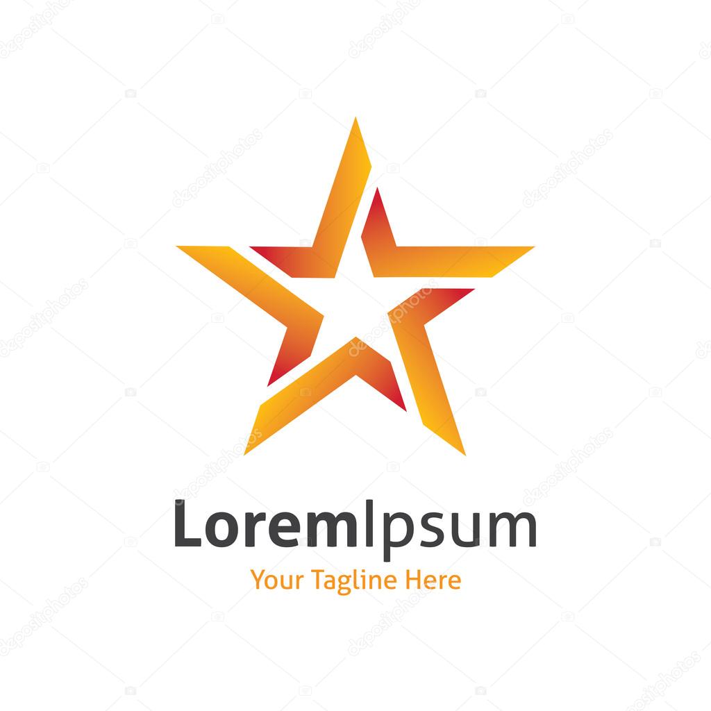 Super star yellow shape tick construction vector logo icon