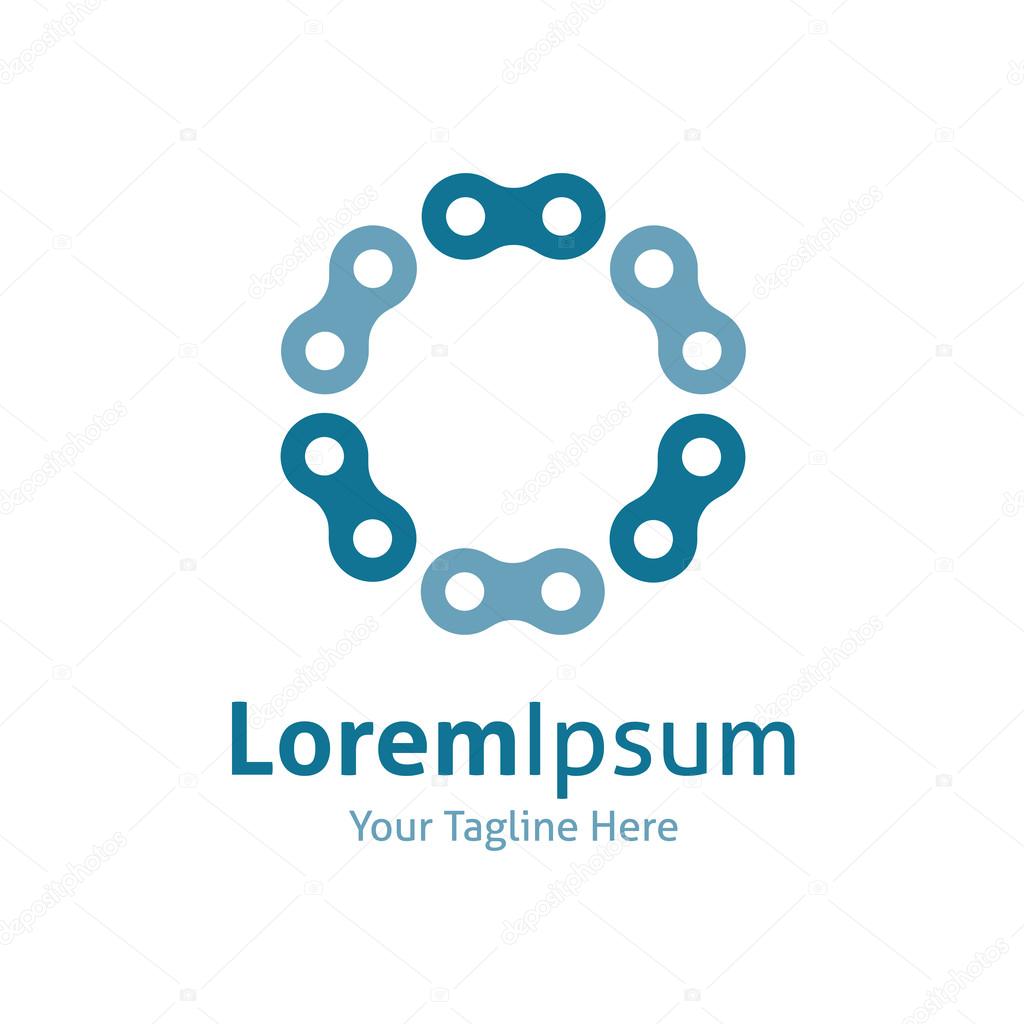 Chain strength circle industrial vector logo icon