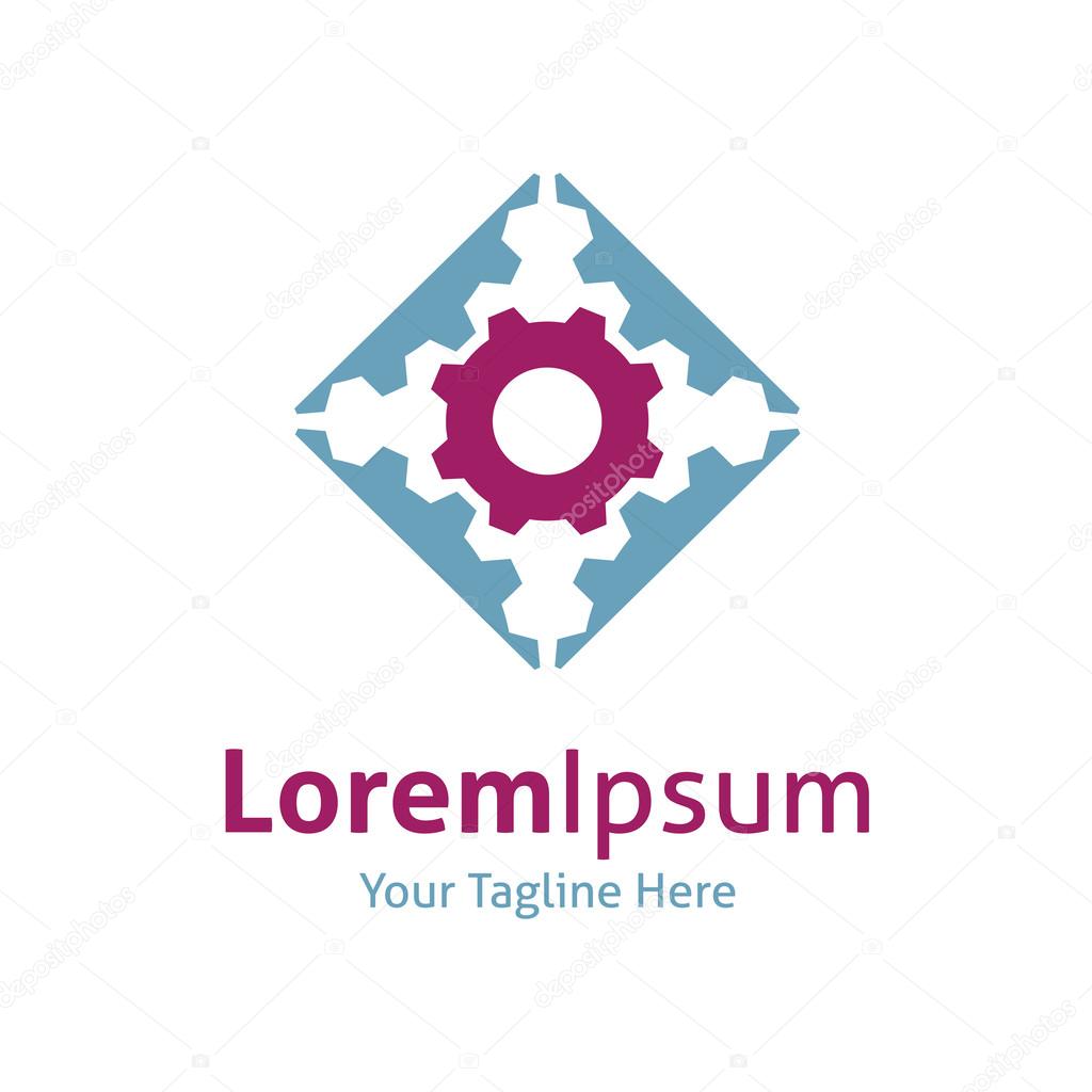 Mechanism gears wheel operating vector logo icon