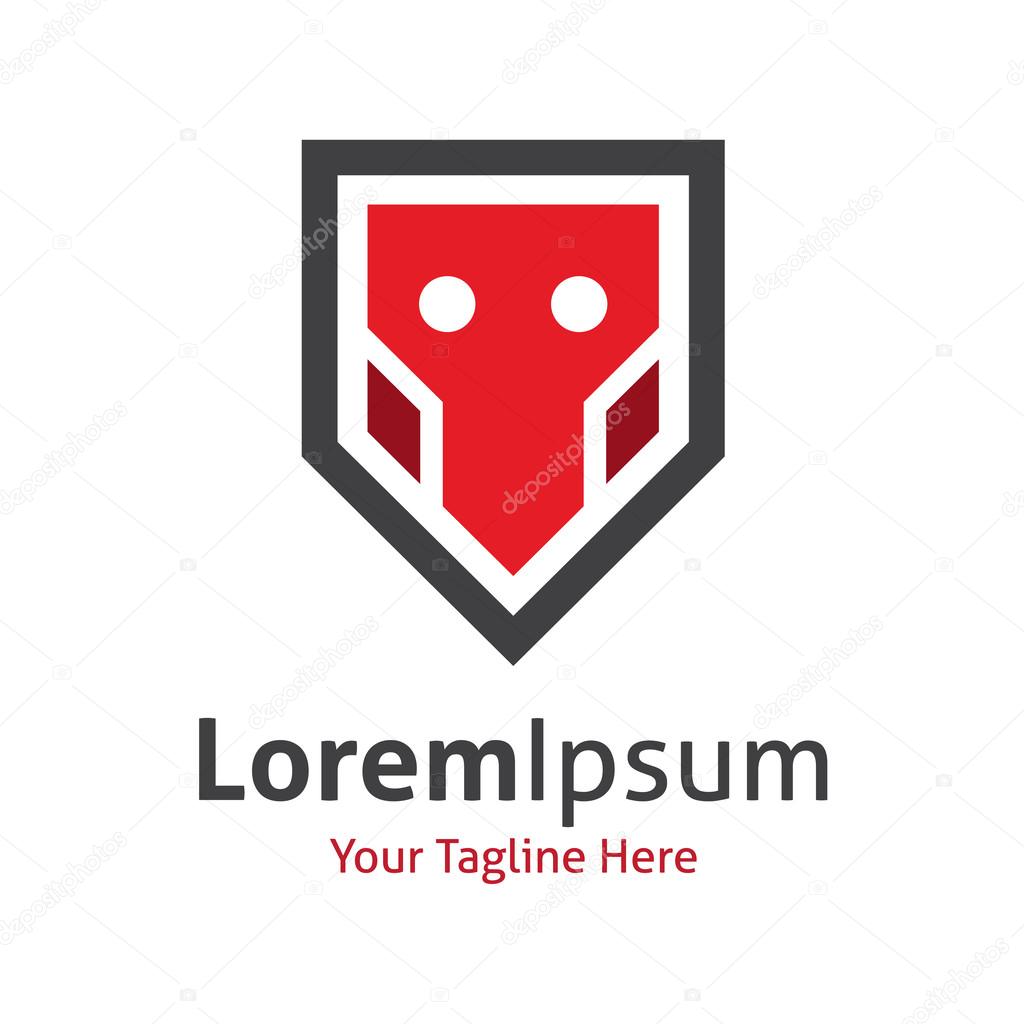 New droid web shield protection future progress vector logo icon