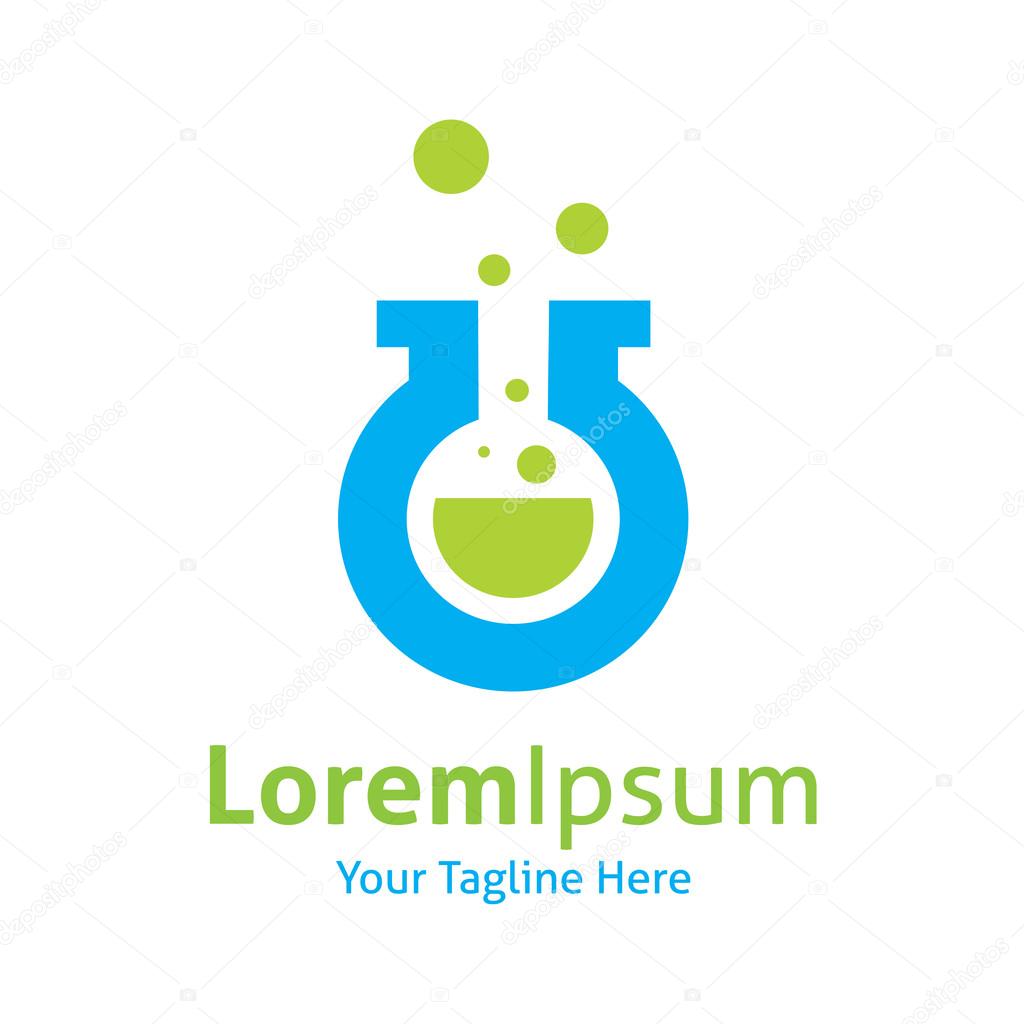 Magic potion green cure liquid medical care vector logo icon