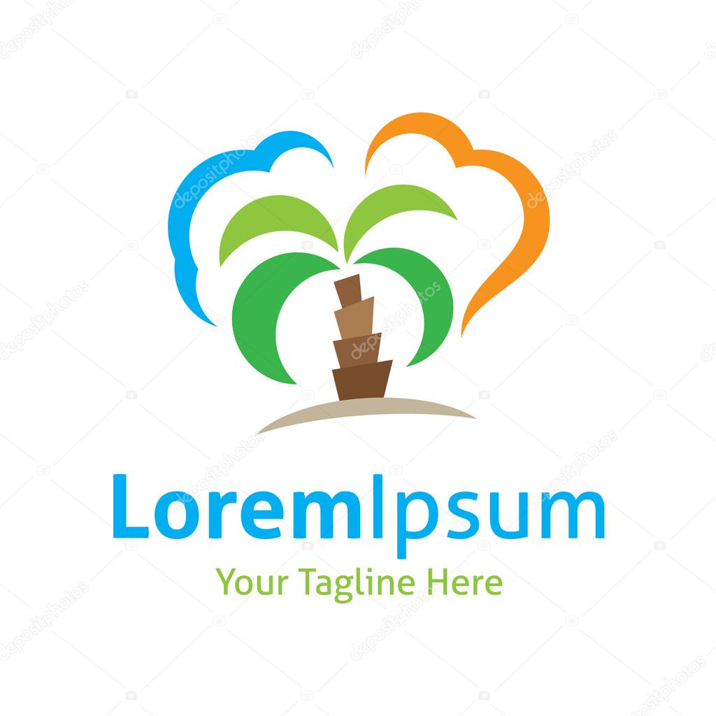 Imagine Your perfect holiday from paradise island vector logo icon