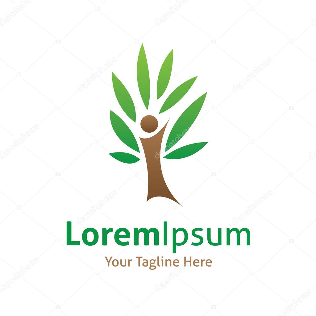 I tree green protection forest vector logo icon