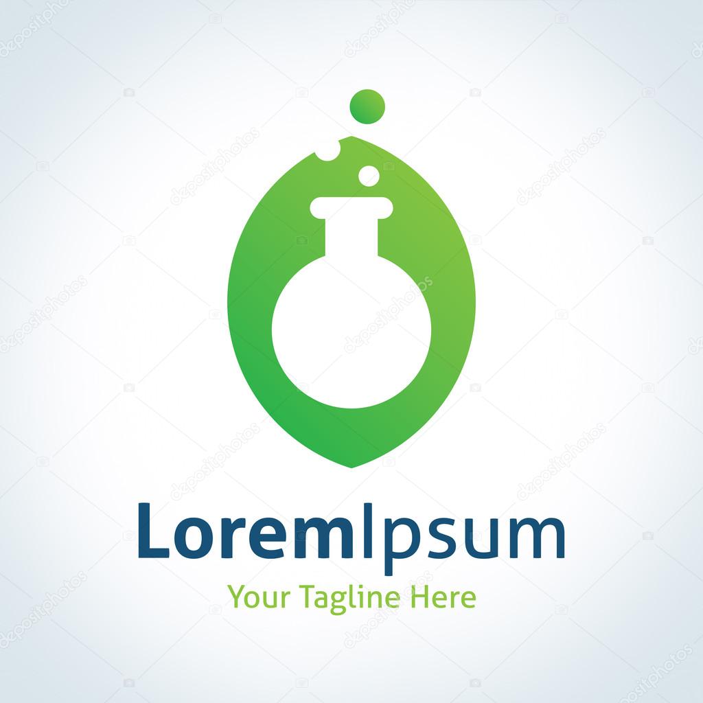 Nature healthy green leaf cure bottle vector logo icon