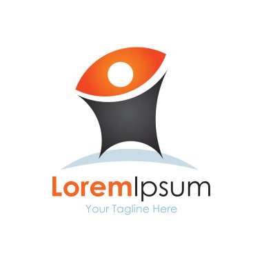 İnsan gözünün görme simgesi basit öğeler logo