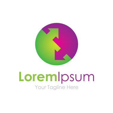 Denge daire ve ok grafik büyüme simgesi basit öðeler logosu