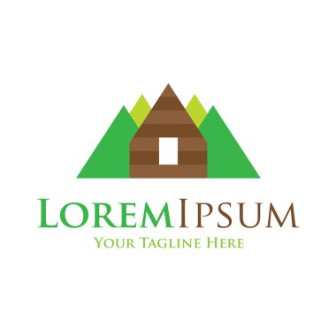 Mountain high home icon simple elements wilderness logo clipart