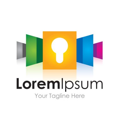 Sistem güvenlik simgesi basit öğeler logo kadar yaratıcı kilit