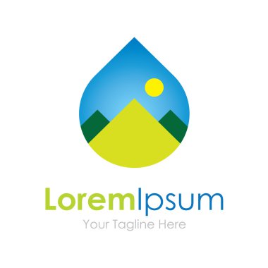 Doğa su simgesi basit öðeler logodur hayattır