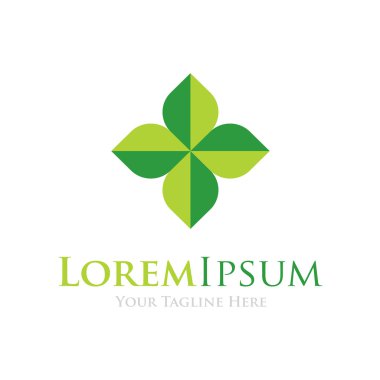 Yonca yeşil şans simgesi basit öğeler logo