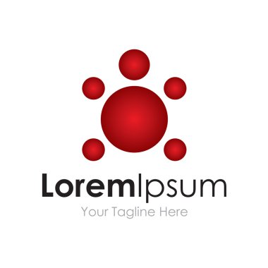 Kırmızı turttle siluet 5 top logo profesyonel simge