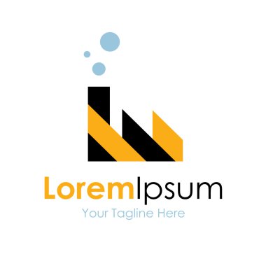 Siyah ve sarı enerji santrali grafik logo simge