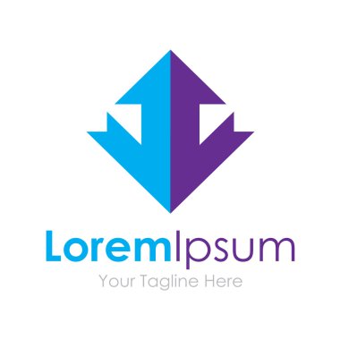 Sermaye ilerleme mavi ok simgesi basit öğeler logo