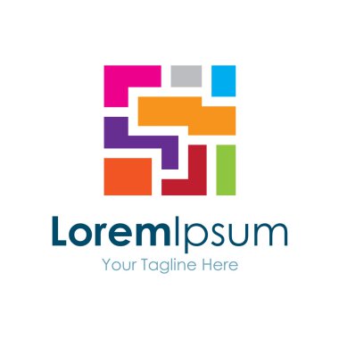 Küçük renk kutusunu dünya fikirler büyüklüğü simgesi basit öğeler logo