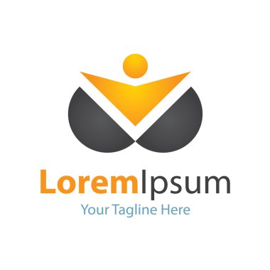 Hayat odak lider Yenilikçisi altın adam simgesi basit öğeler logo