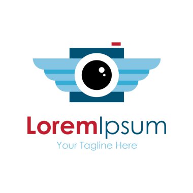 Bir sinek kamera simgesi basit öğeler logo kanatlar