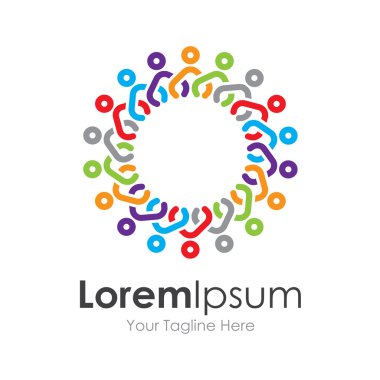 İnsanlar dünya destek ring daire simgesi basit öğeler logo