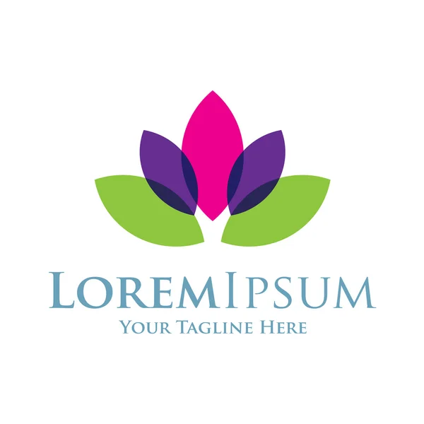 スイレン美しい lotos の花アイコンを単純な要素ロゴ — ストックベクタ