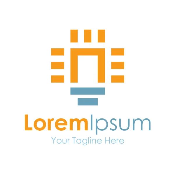अभियंता तंत्रज्ञान नावीन्यपूर्ण प्रकाश बल्ब चिन्ह साधे घटक लोगो — स्टॉक व्हेक्टर