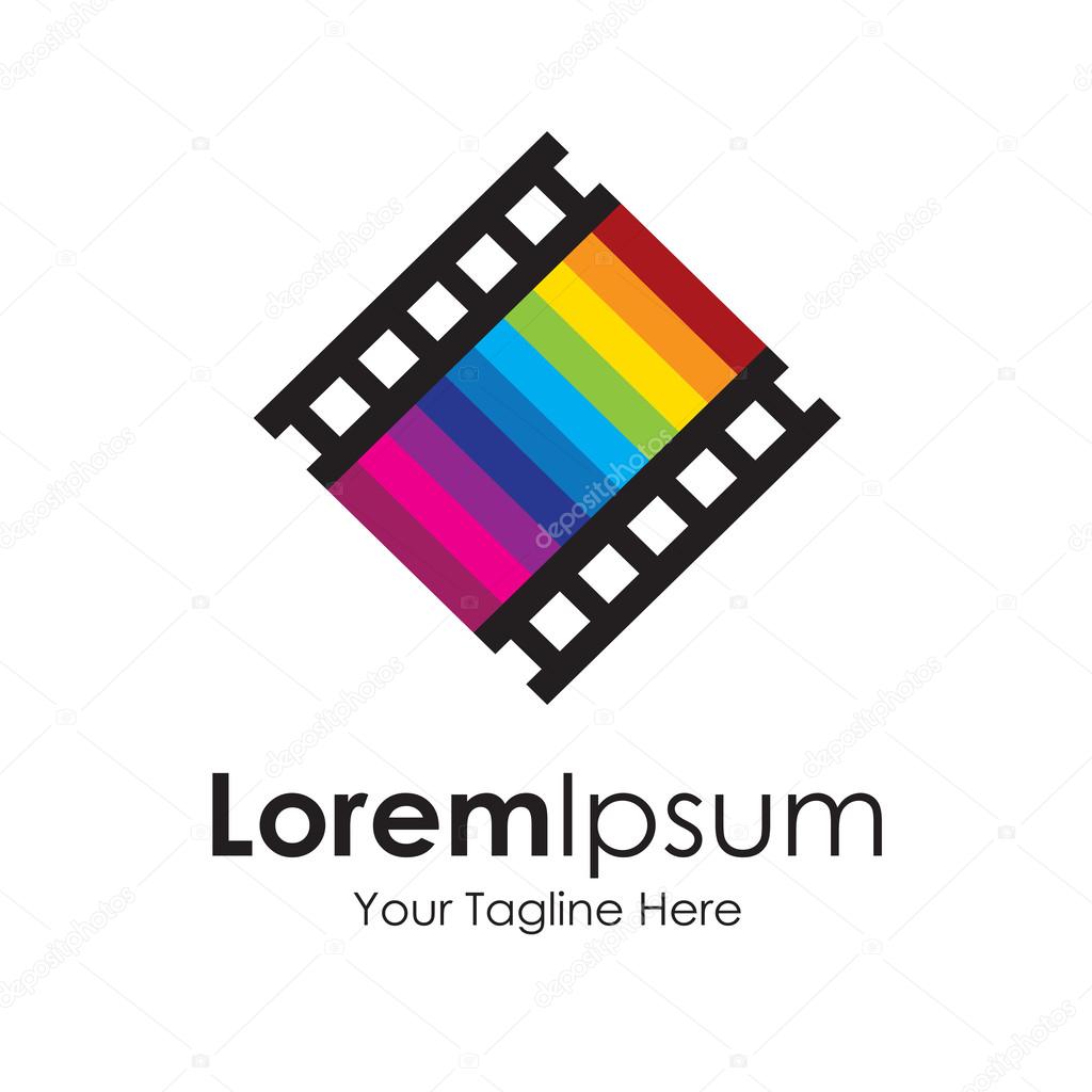 Seventh art love movie track icon simple elements logo