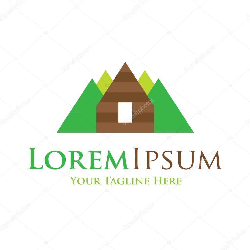 Mountain high home icon simple elements wilderness logo