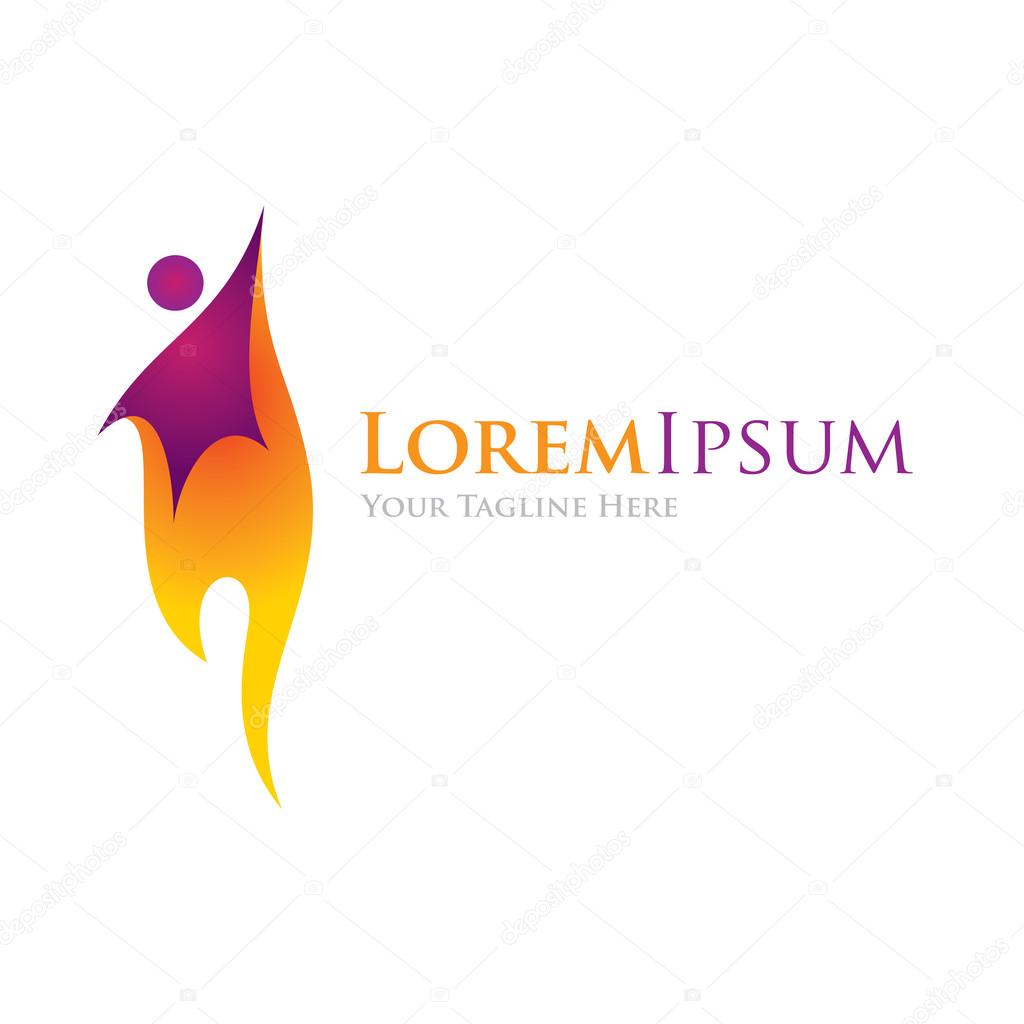 Fire up greatness launch yourself to success icon elements logo