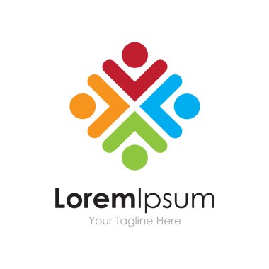 Ortaklık topluluk renkli sendika simge basit öğeler logo