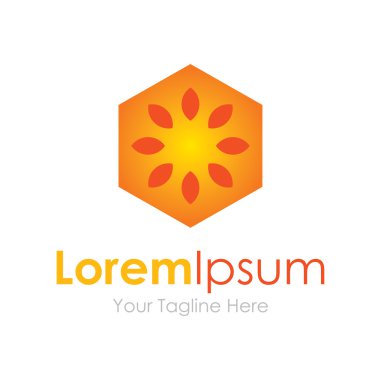 Altıgen şekil sunbeam çevre doğa enerji çözümleri kavramı öğeleri simge logosu