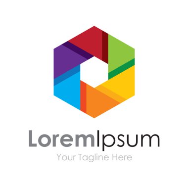 Renkli görme kamera odak lens kavramı öğeleri simge logosu