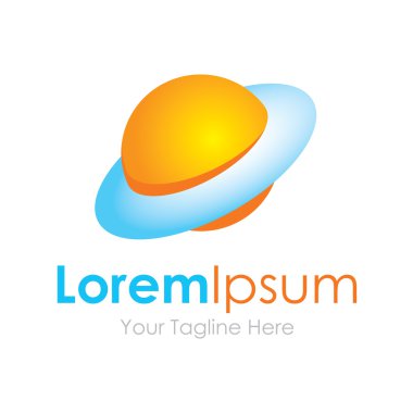 Büyük yeni gezegen iplik kavram öğeleri simge logo halka