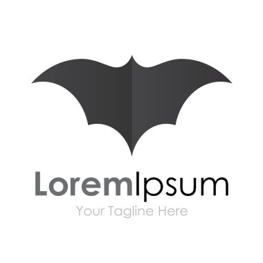 Grey batman bat open wings flying concept elements icon logo clipart