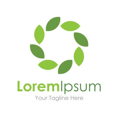 Yaprak yeşil çevre doğa daire kavram öğeleri simge logosu
