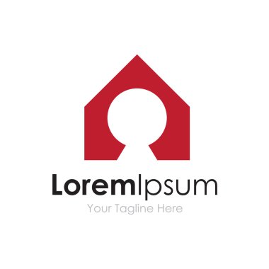 Gizli ev gayrimenkul konsept öğeleri simge logo kilidini